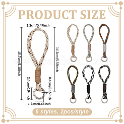 12Pcs 6 Styles Polyester & Spandex Parachute Cord Pendant Decorations&nbsp;HJEW-FG00041