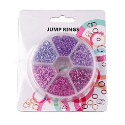 6 Colors Aluminum Wire Open Jump Rings&nbsp;ALUM-JP0001-01C