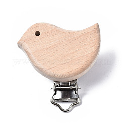 Beech Wood Baby Pacifier Holder Clips&nbsp;WOOD-T015-06-01