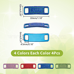 16Pcs 4 Colors Alloy Rhinestone Shoelace Buckle&nbsp;FIND-AR0006-25