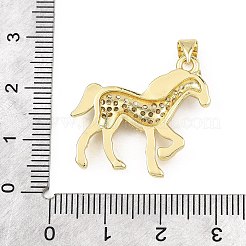 Brass Micro Pave Clear Cubic Zirconia Pendants&nbsp;KK-B177-12G