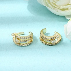 Brass Micro Pave Cubic Zirconia Cuff Earrings for Women&nbsp;CU-CBAE7DF-31G