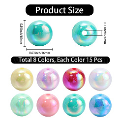 120Pcs 8 Colors Opaque Acrylic Beads&nbsp;MACR-PA0001-12