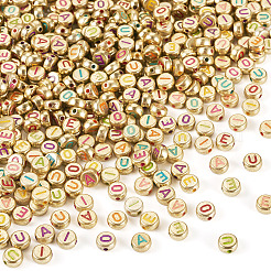 500Pcs 5 Styles Plating Opaque Acrylic Beads&nbsp;OACR-TA0003-60