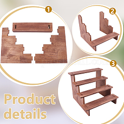 4-Tier Wood Action Figure Storage Display Risers&nbsp;ODIS-WH0038-306B