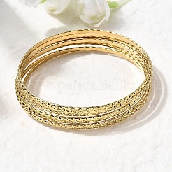 7Pcs 201 Stainless Steel Bangles for Women&nbsp;BJEW-Z151-04G-02