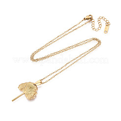 304 Stainless Steel Pendant Necklaces&nbsp;NJEW-T018-33G