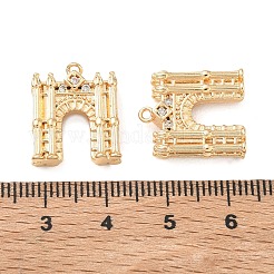 Brass Micro Pave Clear Cubic Zirconia Pendants&nbsp;KK-K351-71G