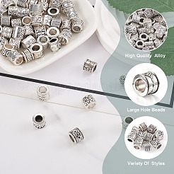 100Pcs 10 Style Tibetan Style European Beads&nbsp;FIND-KS0001-17