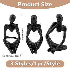 3Pcs 3 Styles Resin Abstract Thinker Display Decorations&nbsp;AJEW-WH0270-623A