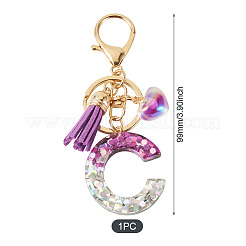 Alloy Resin Heart Keychains&nbsp;KEYC-TADJ0002-01G-C