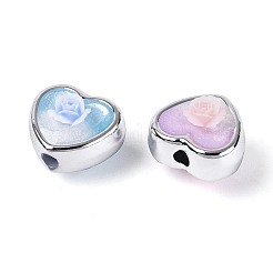CCB & Resin Heart and Flower Pendants&nbsp;CCB-T013-01M