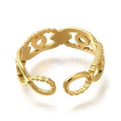 Ion Plating(IP) 304 Stainless Steel Open Cuff Ring Components&nbsp;RJEW-U017-04G