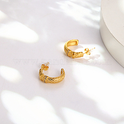 304 Stainless Steel Rhinestone Arch Stud Earrings&nbsp;GH0398-1
