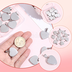 10Pcs Valentines Gift Idea for Him 304 Stainless Steel Stamping Blank Tag Pendants&nbsp;STAS-BBC0010-06B