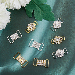 8Pcs 4 Styles Brass Crystal Rhinestone Connector Charms&nbsp;KK-HY0003-35