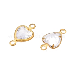 Brass Clear Cubic Zirconia Connector Charms&nbsp;KK-T070-10C