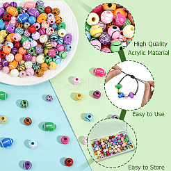 175Pcs 7 Styles Sports Theme Opaque Acrylic Beads&nbsp;OACR-PA0001-82