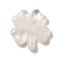 Natural Quartz Crystal Carved Clover Figurines Statues for Home Office Tabletop Feng Shui Ornament&nbsp;DJEW-G044-01E