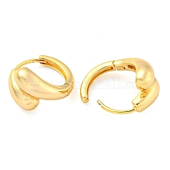 Brass Huggie Hoop Earrings for Women&nbsp;EJEW-M255-03G