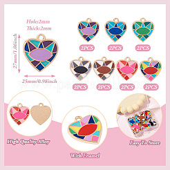 14Pcs 7 Colors Rack Plating Alloy Enamel Pendants&nbsp;ENAM-TA0002-53