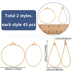 90Pcs 2 Styles Brass Pendants&nbsp;KK-WR0001-62