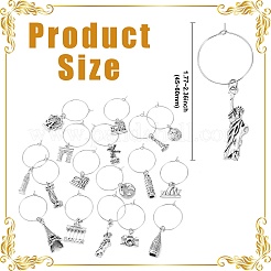 34Pcs 17 Styles Wine Glass Charms&nbsp;AJEW-CJ00016