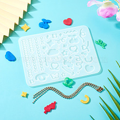 DIY Heart Pendant Silicone Molds & Iron Pendant Making Kits&nbsp;DIY-TA0011-01