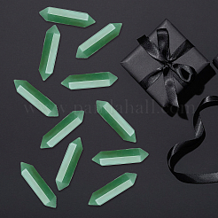 10Pcs  Faceted Natural Green Aventurine Healing Stones&nbsp;G-SC0001-62