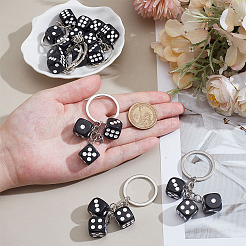 8Pcs Dice Resin Keychains&nbsp;KEYC-ME0001-03B