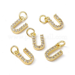 Real 18K Gold Plated Brass Micro Pave Clear Cubic Zirconia Charms&nbsp;KK-E068-VB452-U