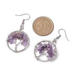 Natural Mixed Stone & Brass Dangle Earring&nbsp;EJEW-JE05981