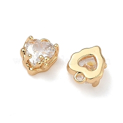 Valentine's Day Brass Micro Pave Clear Cubic Zirconia Charms&nbsp;KK-B172-13G