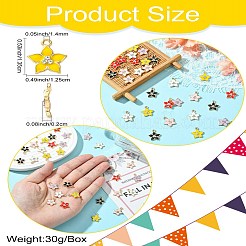 30Pcs 6 Colors Flower Alloy Enamel Pendants&nbsp;ENAM-CJ0006-21