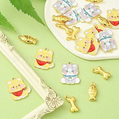 20Pcs 4 Styles Alloy Enamel Pendants&nbsp;ENAM-CJ0004-48