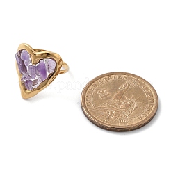 Heart Natural Amethyst Finger Rings&nbsp;STAS-Z112-10G-01