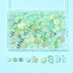 126Pcs 10 Styles Transparent Glass Beads&nbsp;GLAA-FS0002-37