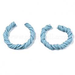 Polymer Clay Twist Rope Open Ring&nbsp;CLAY-N010-031-05
