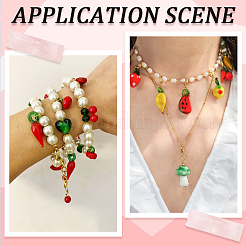 50Pcs Normal Lampwork Pendants&nbsp;LAMP-SC0001-63