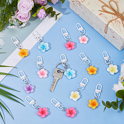 24Pcs 6 Colors Resin Flower Pendant Decorations&nbsp;HJEW-DC0001-32