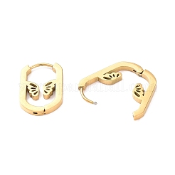304 Stainless Steel Oval with Butterfly Hoop Earrings for Women&nbsp;STAS-B035-02G