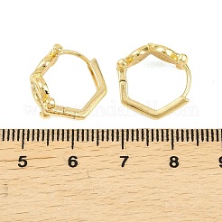 Lyre Brass Micro Pave Clear Cubic Zirconia Hoop Earrings&nbsp;EJEW-D348-04G
