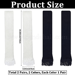 2 Pairs 2 Colors Acrylic Fibers Long Mesh Lace Gloves&nbsp;AJEW-CN0006-66