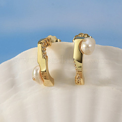 925 Sterling Silver Stud Earrings&nbsp;EJEW-Z041-07G