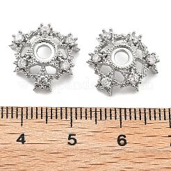 Brass Micro Pave Clear Cubic Zirconia Bead Caps&nbsp;KK-L222-008P