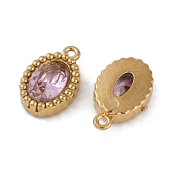 Ion Plating(IP) 304 Stainless Steel Micro Pave Cubic Zirconia Charms&nbsp;STAS-K256-19G-07