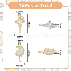 16Pcs 4 Style Alloy Micro Pave Cubic Zirconia Pendants&nbsp;FIND-DC0002-69
