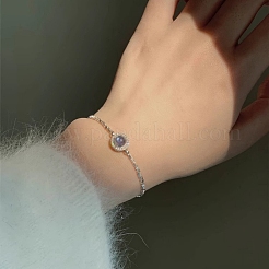 Elegant Silver Bracelet with Natural Blue Topaz and Silver Bamboo&nbsp;UM2685-2