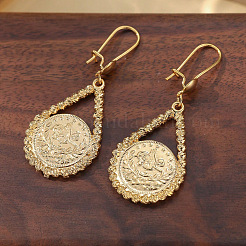 Teardrop Brass Hoop Dangle Earrings&nbsp;FS-WGAC8BC-01