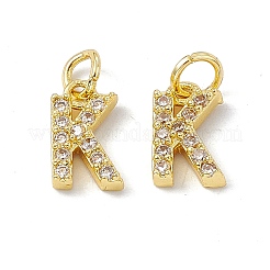 Real 18K Gold Plated Brass Micro Pave Clear Cubic Zirconia Charms&nbsp;KK-E068-VB452-K